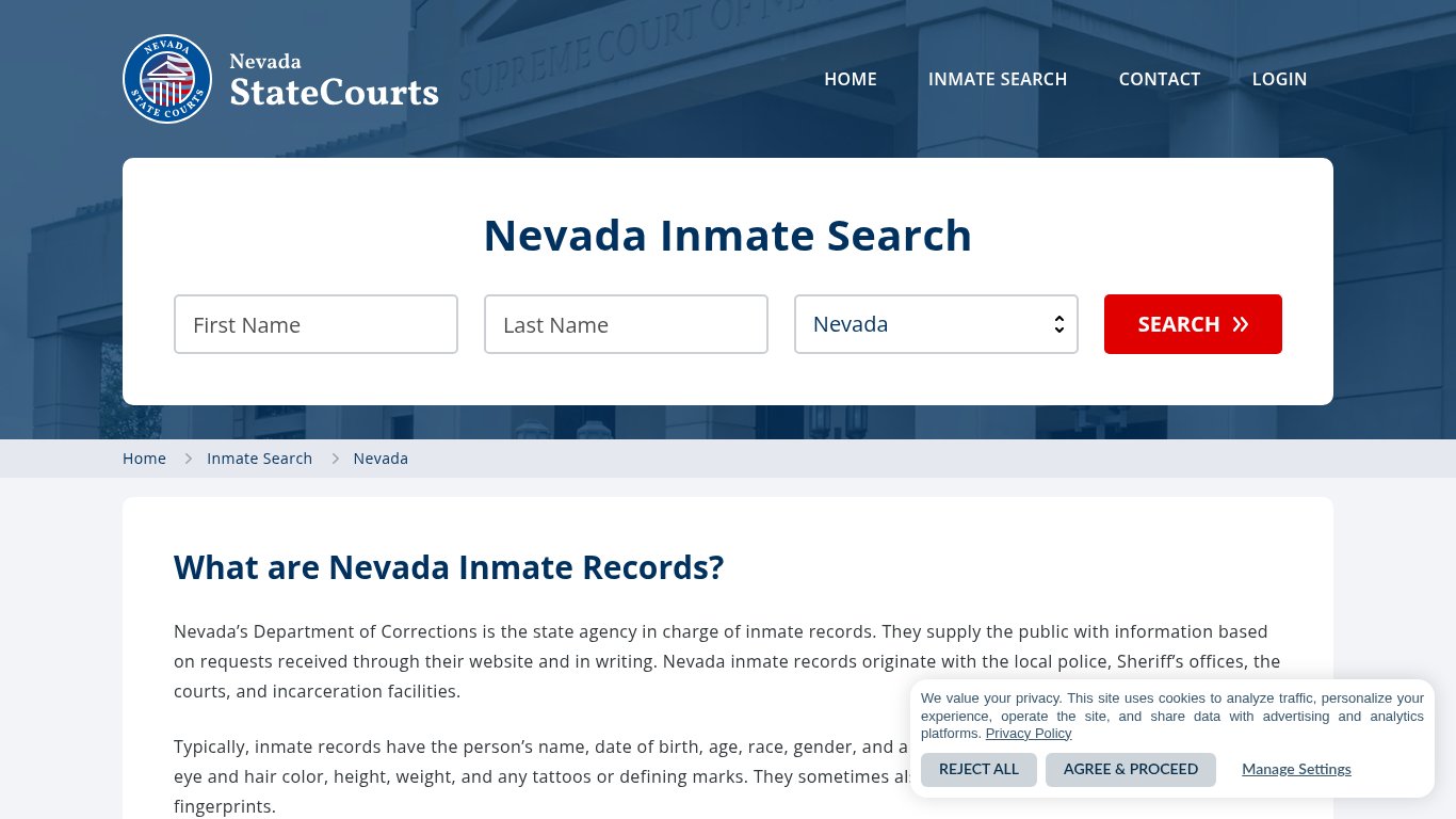 Nevada Inmate Search, Prison and Jail Information - StateCourts